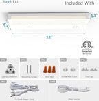 Leetdud LED Under Cabinet Lighting Hardwired or Plug in, 12 Inch 6W, Dimmable 5 - Image 9