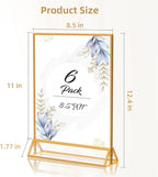 PPH-Sisy Acrylic Sign Holder 8.5X11 Gold Picture Frame Double Sided Acrylic - Image 2