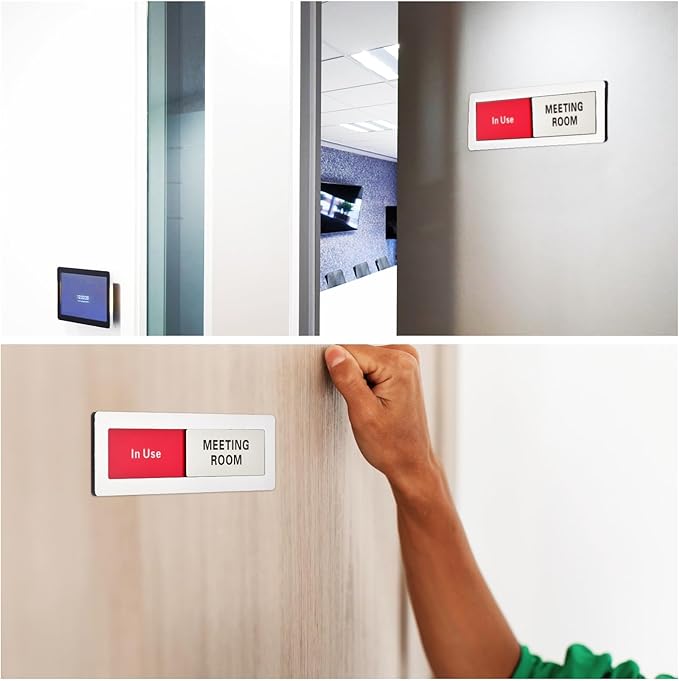 PATIKIL Office Door Signs, Meeting Room Available in Use Sign Acrylic - Image 5