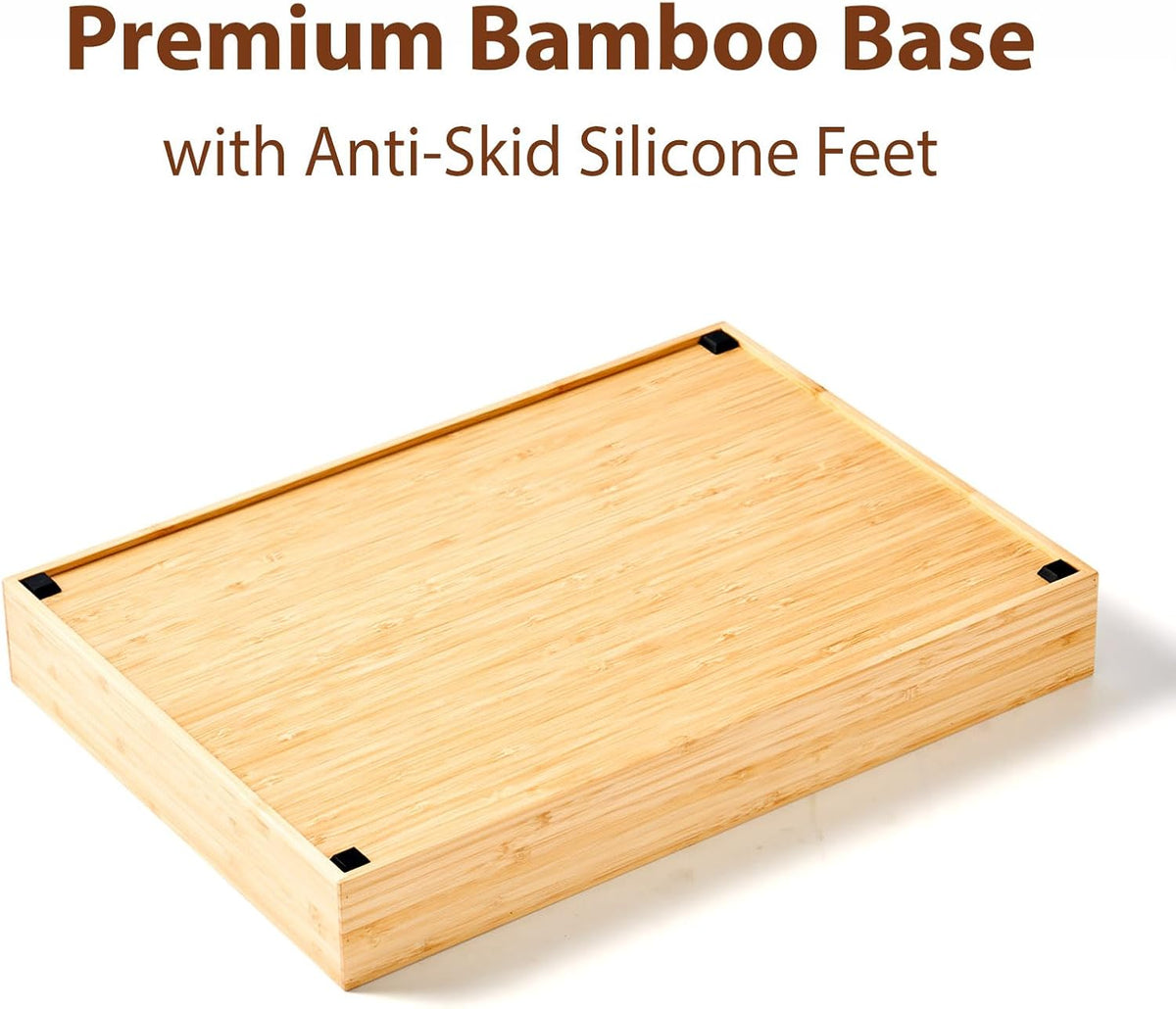 Umilife Extra Large Bamboo Desk Drawer Organizer, Wood Junk Organizer Tray wi...