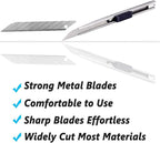 WEKOIL 9mm Snap Off Utility Knife 3 Pack High Hardness Retractable Box Cutters - Image 4