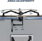 dual monitor stand and laptop mount, fits 32", side view