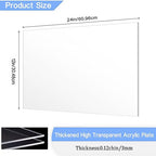 2 Pack 12x24 Inch Acrylic Sheet 1/8" Thick, Cast Acrylic Sheet, - Image 2