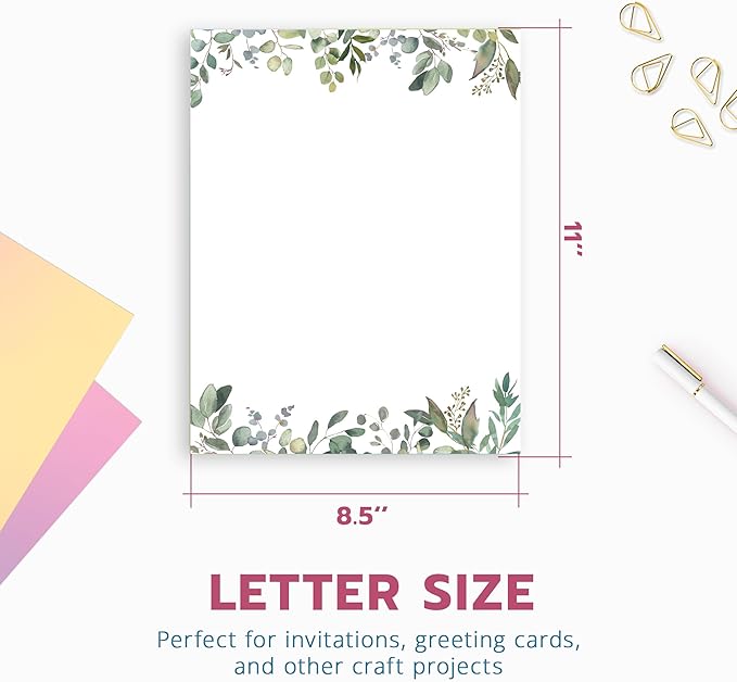 Leaf Theme Paper Stationery, 50 Sheets, Elegant Writing Paper, Pretty - Image 6