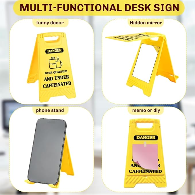 Funny Office Desk Accessories, Office Cubicle Decor, Caution Desk Decor - Image 3