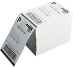 4" x 6" Direct Thermal Shipping Labels - Pack of 500 Fanfold Labels - White Perforated, Permanent-Adhesive, Compatible Zebra & Rollo Thermal Label Printer