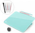 Aqua Blue Mini Desktop Pure Glass Whiteboard, Small Slope Slick Desk Whiteboard by TOWON