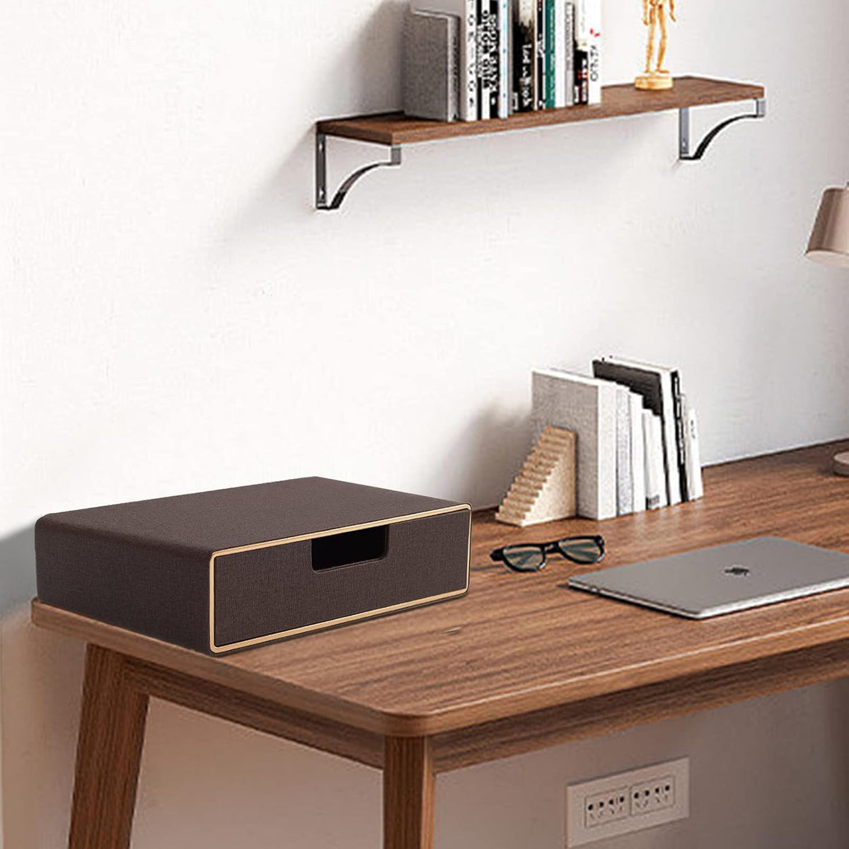 Stackable Organizer Drawer Classic Brown Pu Leather Handmade,Organize Home Of...