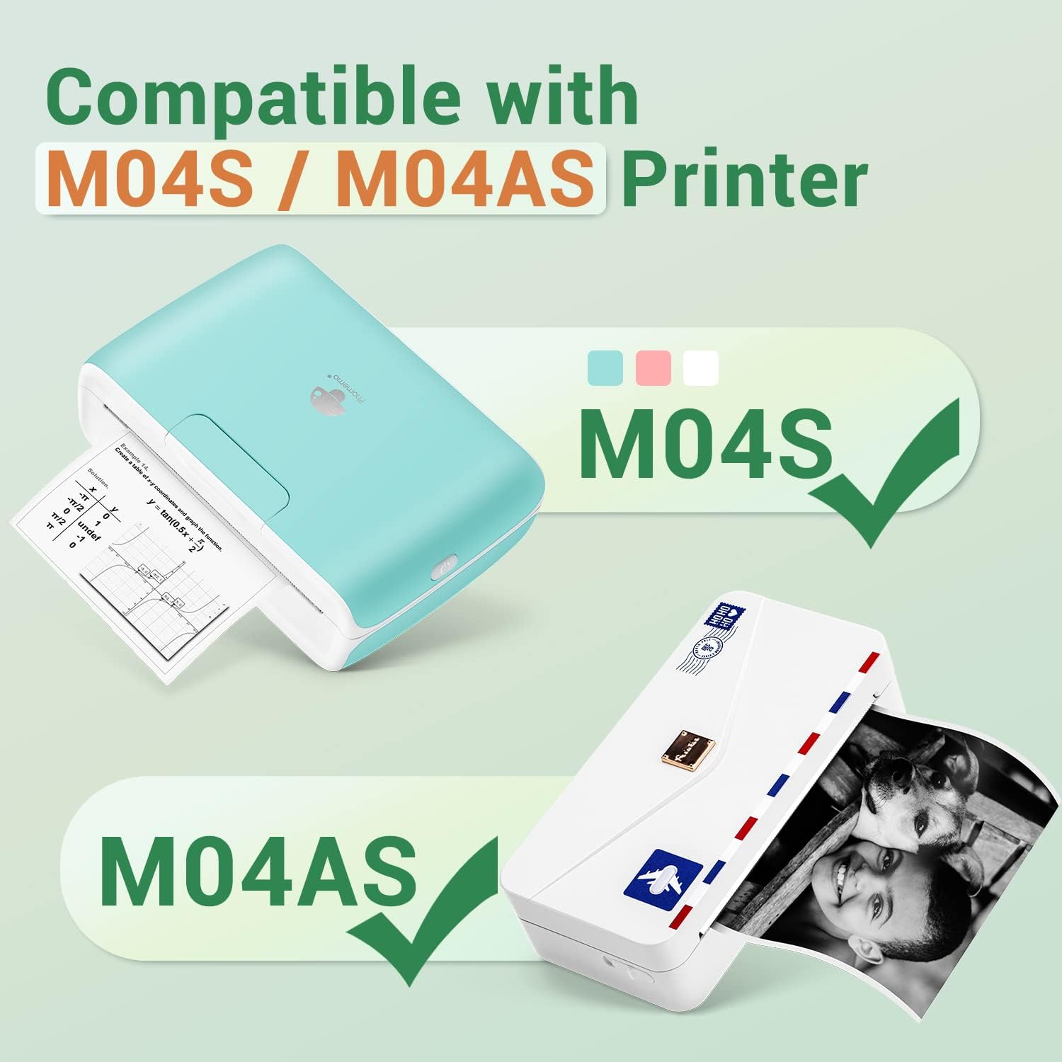 3 Rolls White Adhesive Thermal Paper for Phomemo M04S/M832/M833/M834 | 107mm x 3.5m, 4.3" Sticker Paper, Bluetooth Thermal Printer Labels for Photo, Receipt, DIY Journal, BPA Free