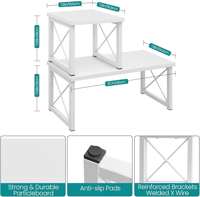 ELITEROO Wood Desktop Shelf, Freestanding Small Bookshelf Dorm Supplies - Image 3