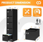 AFAIF 5 Drawer File Cabinet - Image 3