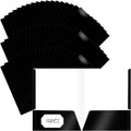 Jutom 50 Pcs 2 Pocket Glossy Paper Folders Glossy Paper Laminated Portfolios