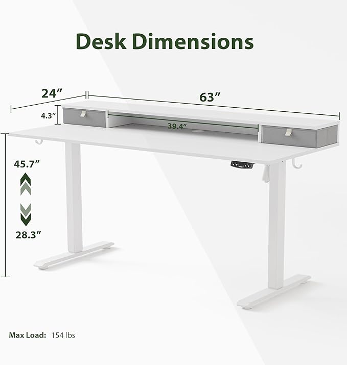 Agilestic 63 x 24 Inches Electric Standing Desk - Image 3