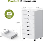 sweetcrispy 7 drawer rolling storage cabinet with wheels, close-up detail