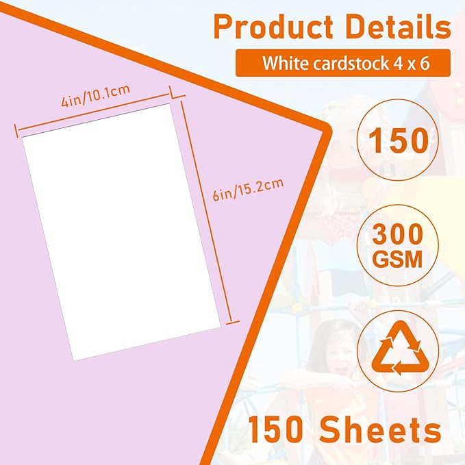Guakicae 150 Sheets White Cardstock 4 x 6 Scrapbooking Paper, 300gsm/110lb - Image 2