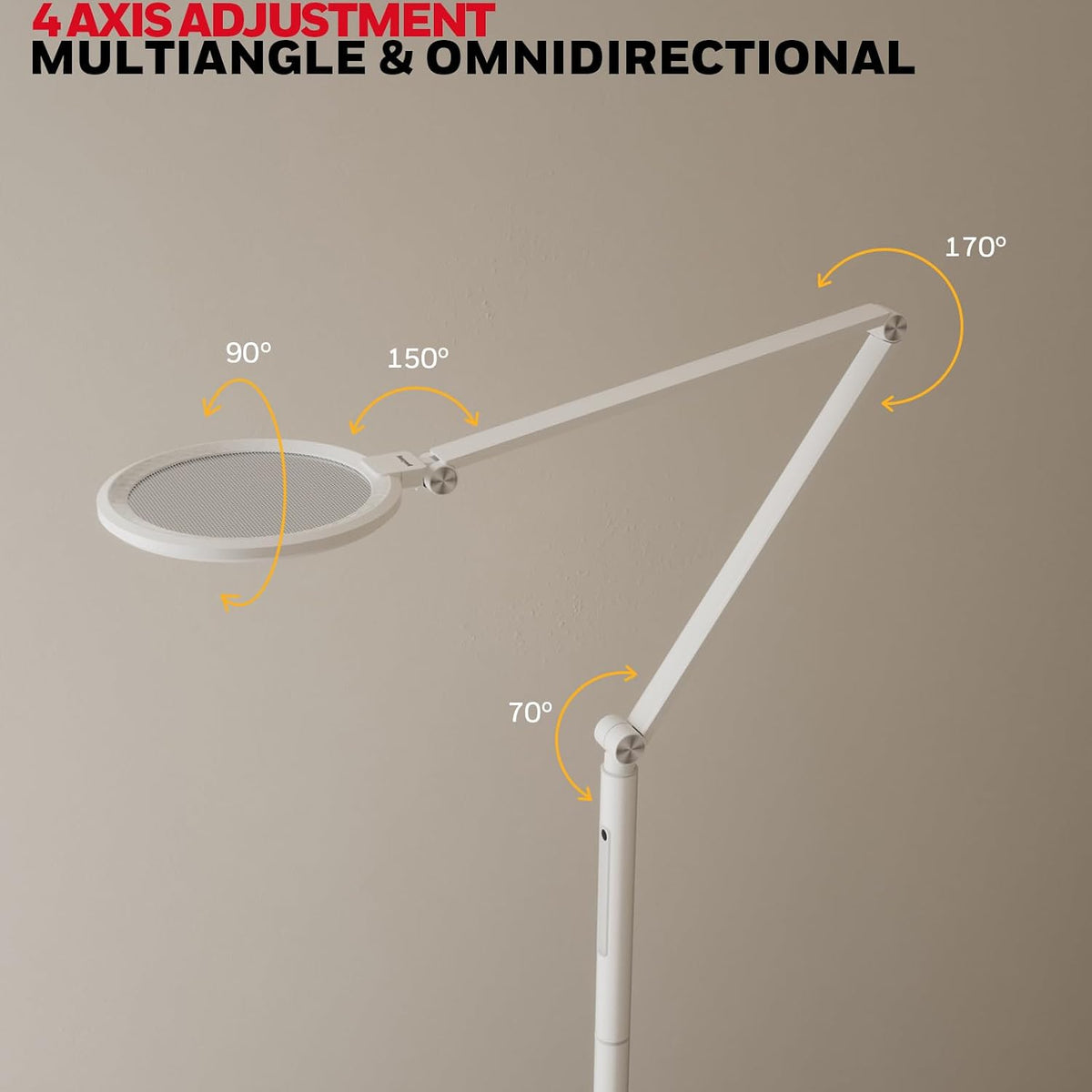 Honeywell F01 LED Floor Lamp, Dimmable Standing Light with Remote, White
