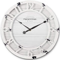 Presentime & Co 10" Farmhouse Series Wall Clock, Shiplap Style, Raised 3D by Presentime