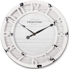 Presentime & Co 10" Farmhouse Series Wall Clock, Shiplap Style, Raised 3D by Presentime