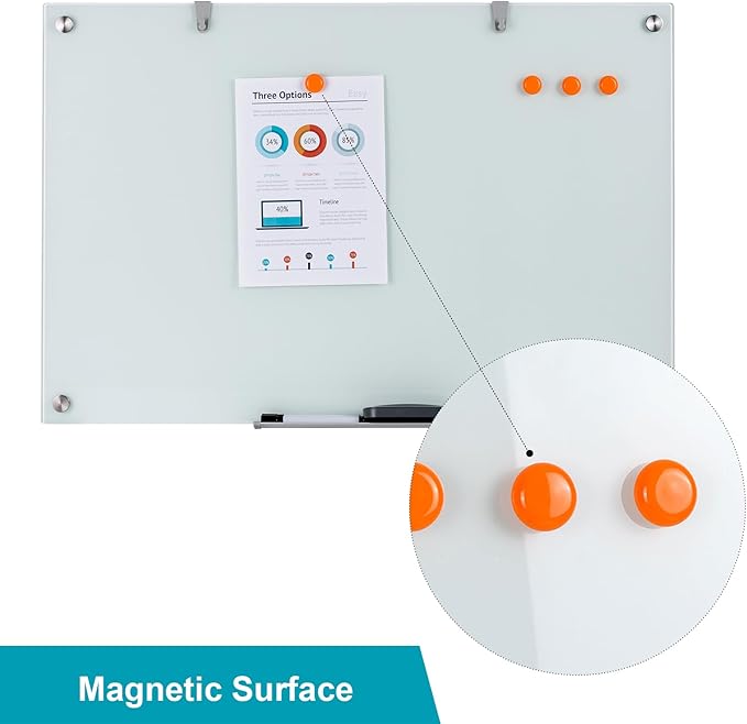 Glass Dry Erase Board, 36 x 24 Inches Magnetic Glass Whiteboard - Image 4