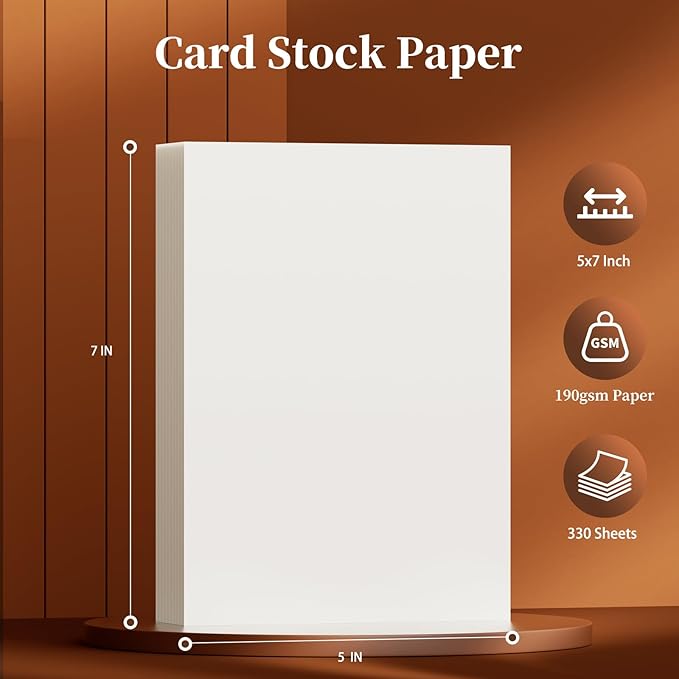 330 Sheets of Cardstock 5 x 7, Heavyweight Cover Cardstock Printer Paper - Image 2
