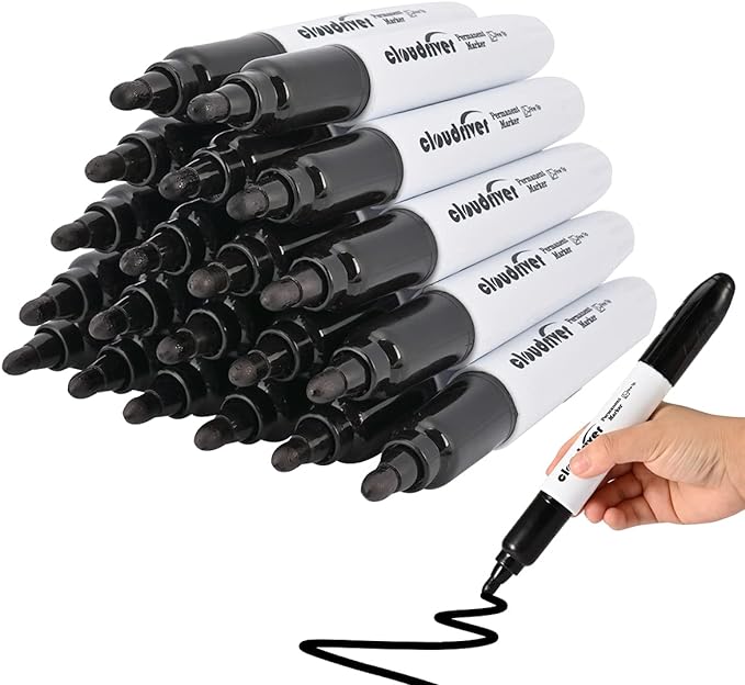 cloudriver Jumbo Size Permanent Markers, 20 Pack, Large Permanent Markers by cloudriver