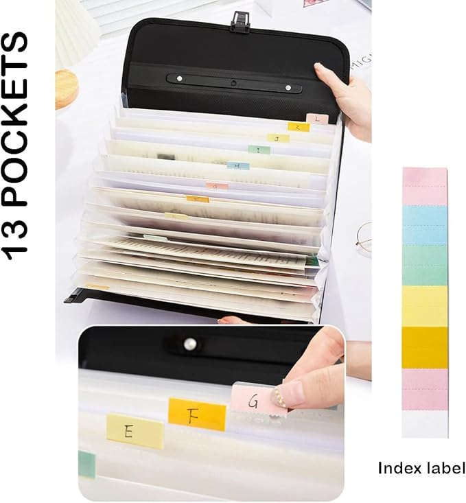 2 Pack 12 Pockets Accordion File Organizer - Image 3