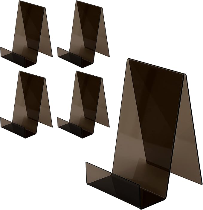 ZOEY Acrylic Book Stand with Ledge Black Display Easels Plate by ZOEY