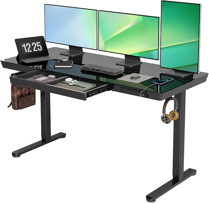 Claiks Glass Standing Desk by CLAIKS