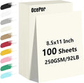OcePor 100 Sheets Cream Cardstock Paper, Colored Printer Paper 8.5 x 11 by OcePor