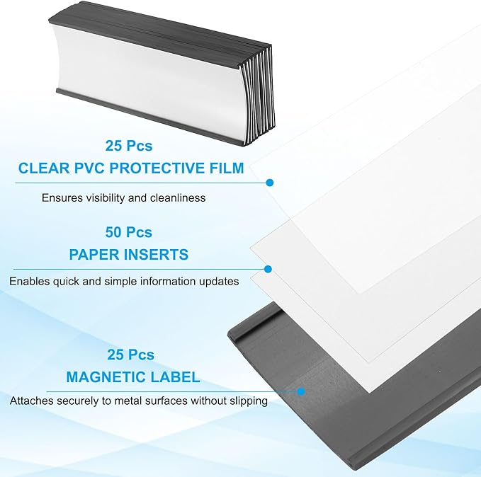 PATIKIL Magnetic Label Holder 5.5" x 2" - Image 3