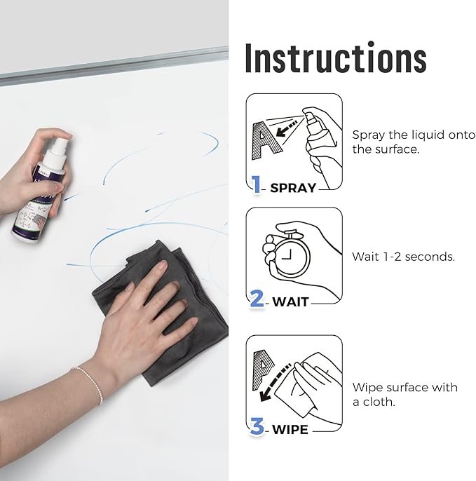 loukin Non-Toxic Whiteboard Cleaner, 8.5 fl oz Dry Erase Board Cleaner - Image 6