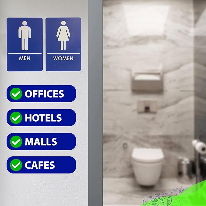 USA Made - Men's and Women's Restroom Signs ADA-Compliant Bathroom Door Signs - Image 5