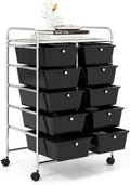 GOFLAME 10-Drawer Rolling Storage Cart, Art Craft Storage Organizer on Wheels