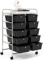 GOFLAME 10-Drawer Rolling Storage Cart, Art Craft Storage Organizer on Wheels