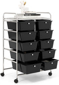 GOFLAME 10-Drawer Rolling Storage Cart, Art Craft Storage Organizer on Wheels by GOFLAME