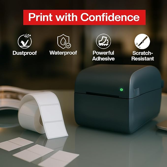 1 1/4” × 1”Direct Thermal Printer Labels, 10 Rolls, 800 Matte White Thermal - Image 10
