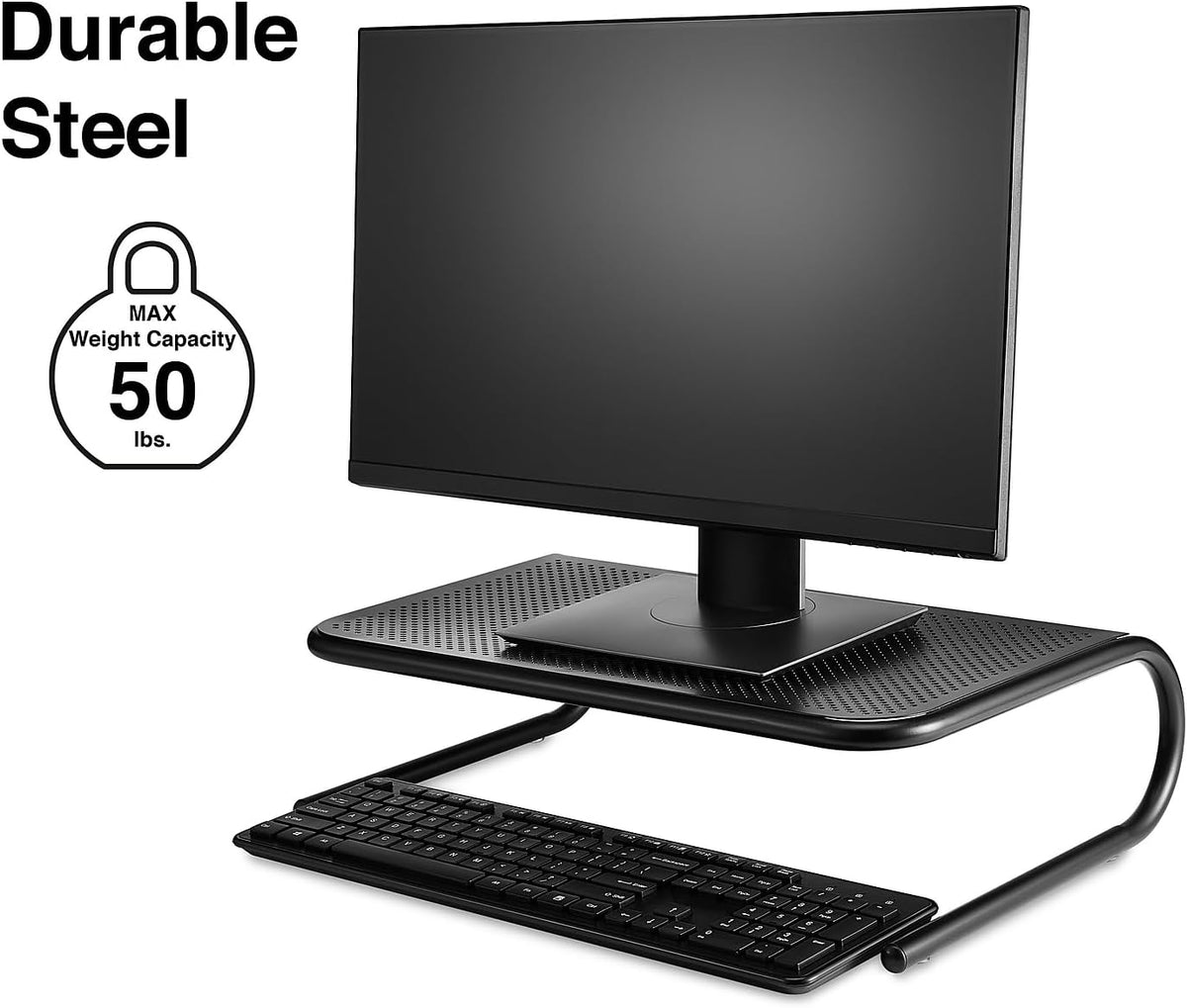 Staples Large Monitor Riser, Up to 46 Inch, Black, 2-Pack