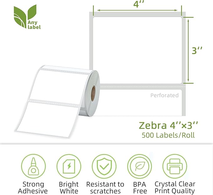 4" x 3" Direct Thermal Labels, Thermal Printer Labels - Image 2