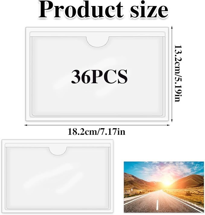 36 Pack Adhesive 5" x 7" Index Card Pockets - Image 2