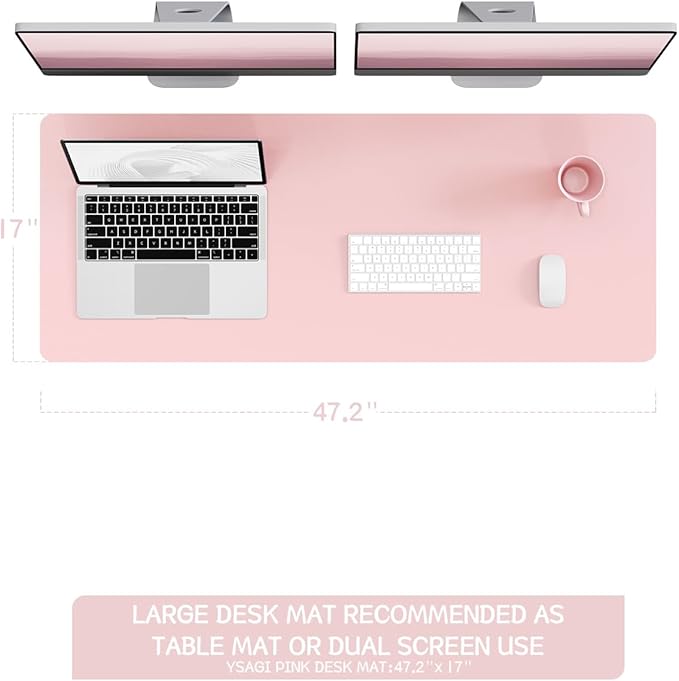 YSAGi Non-Slip Leather Desk Pad Long Size, Waterproof Laptop Computer Desk - Image 2
