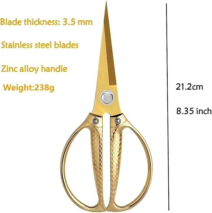 Large Ribbon Cutting Scissors, Heavy duty gold stainless steel scissors - Image 2