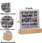 Funny Office Desk Decor Acrylic Sign 4x4 Inch, Humorous Decorative Desk Acrylic - Image 2