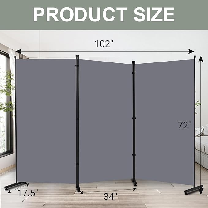 Room Divider 6FT Single Panel Privacy Screen, Portable Room Partitions and - Image 6