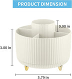 Marbrasse Desk Organizer, 360-Degree Rotating Pen Holder, 5-Compartment Pencil - Image 5