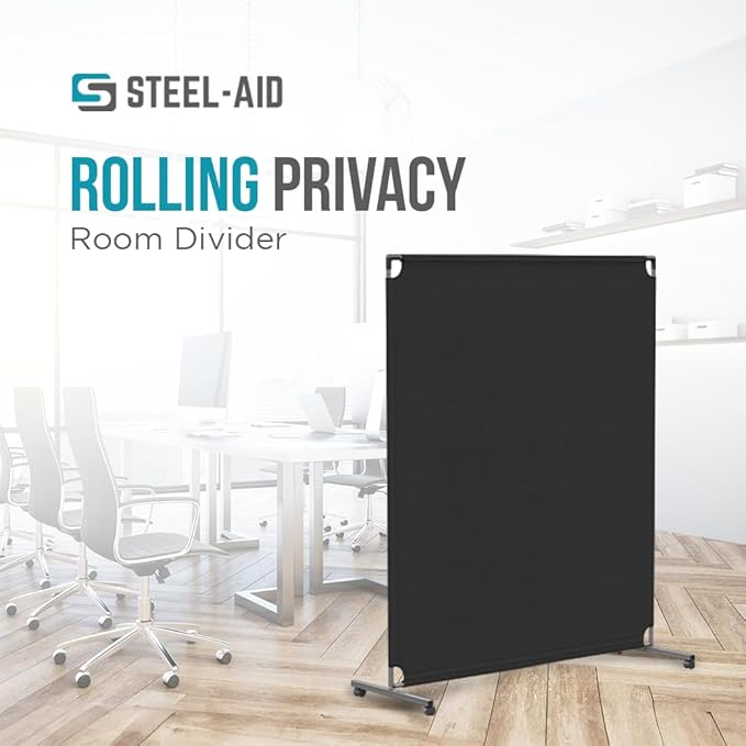 Steel-AID 50-inch Rolling Privacy Room Divider - Image 2