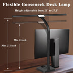gaefury led desk lamp for home office, 24w, close-up detail