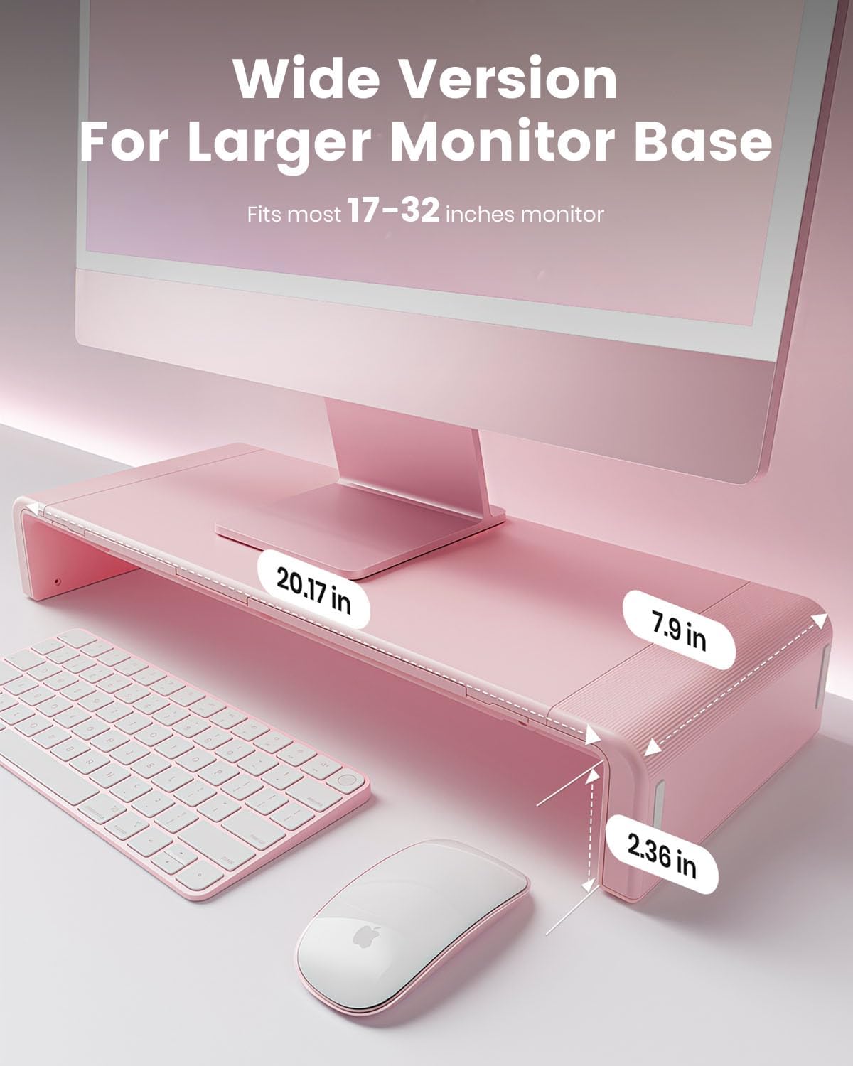 Pink Monitor Stand Riser, Klearlook Foldable, Height Adjustable Computer Stan...