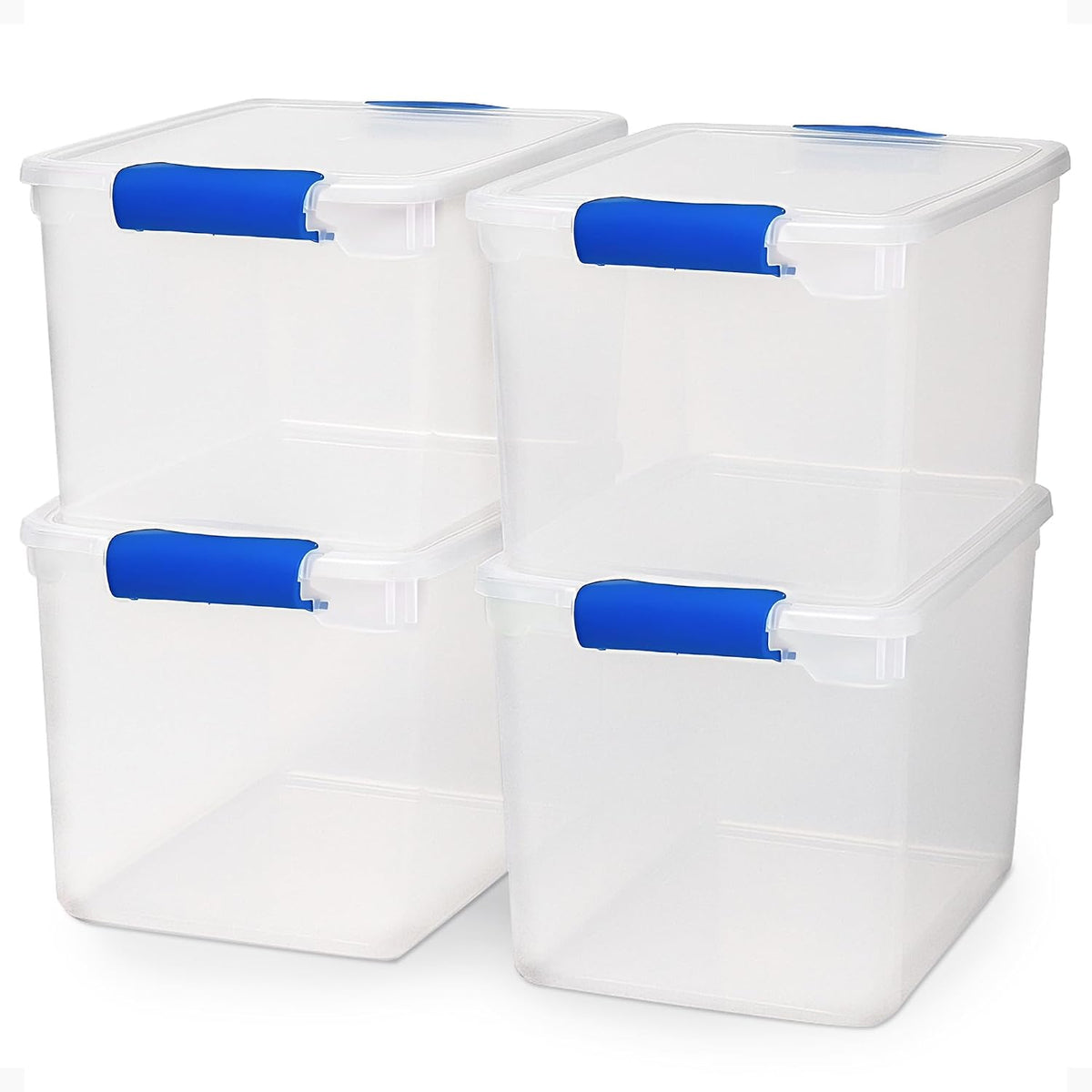 HOMZ 4-Pack 31 Quart Latching Lid, and Bathroom Organization