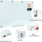 Glass Dry Erase Board, 36 x 24 Inches Magnetic Glass Whiteboard - Image 2