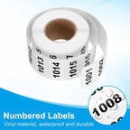 PATIKIL 0.8 x 1.6 Inch Inventory Number Sticker, 2 Roll 1002 to 2000 - Image 3